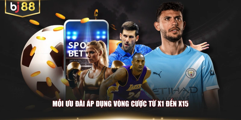 Mỗi ưu đãi áp dụng vòng cược từ x1 đến x15